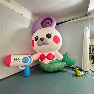Kæmpe sød shell-hat segl Havfrue oppustelig maskot med vandpistol